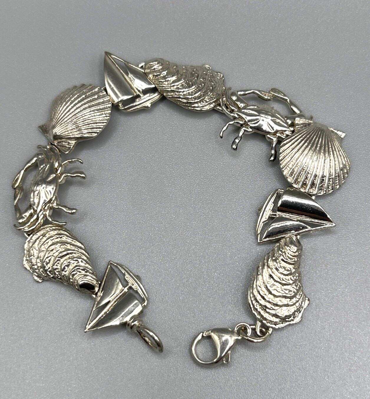 TOUCHO 925 Solid Sterling Silver Shell Sailboat C… - image 4