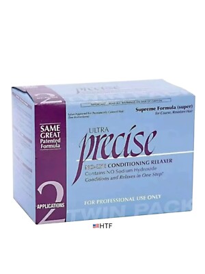 New Ultra Precise Kit Twin-Pack No-Lye Conditioner Relaxer Coarse Resistant Hair