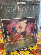 Vintage Caron Natura Rose Bouquet Latch Hook Kit R916, New, complete