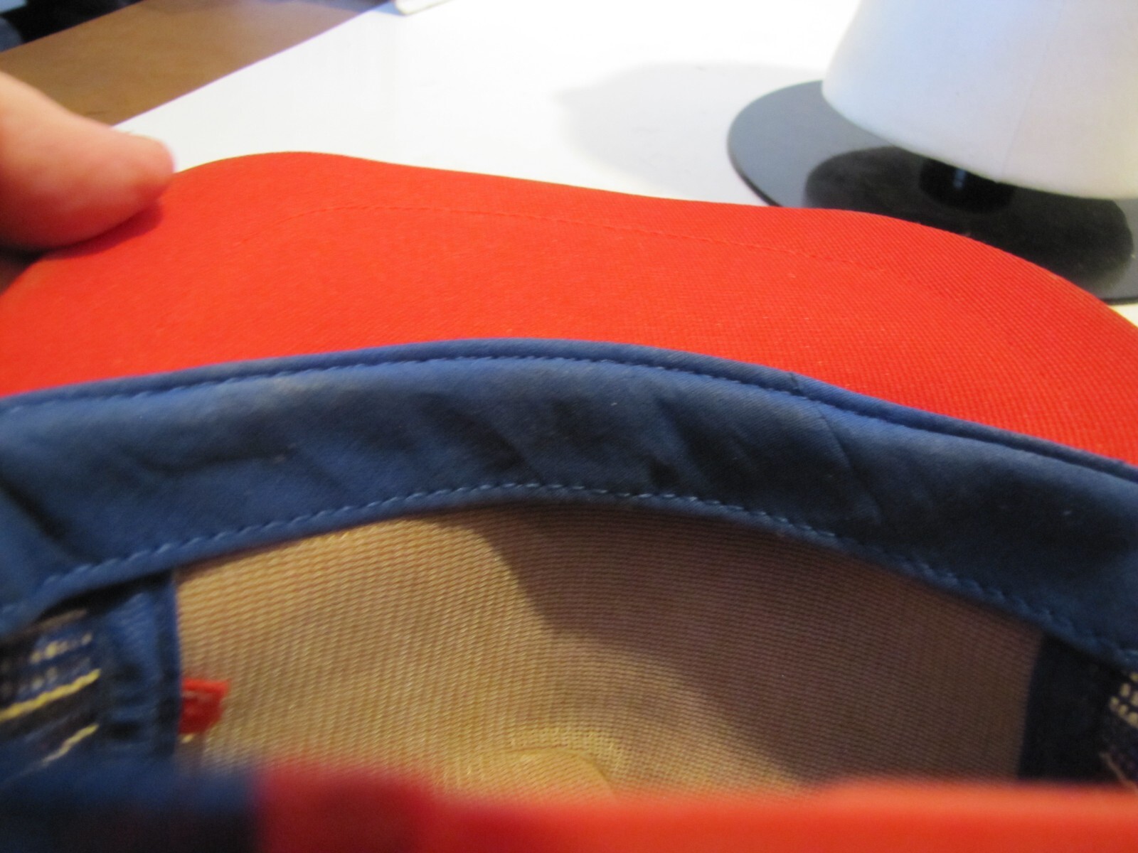 VTG USA MADE PEPSI COLA ONTARIO, OR RED/BL 3 STRIPE SNAPBACK TRUCKER HAT/CAPUSED image 5
