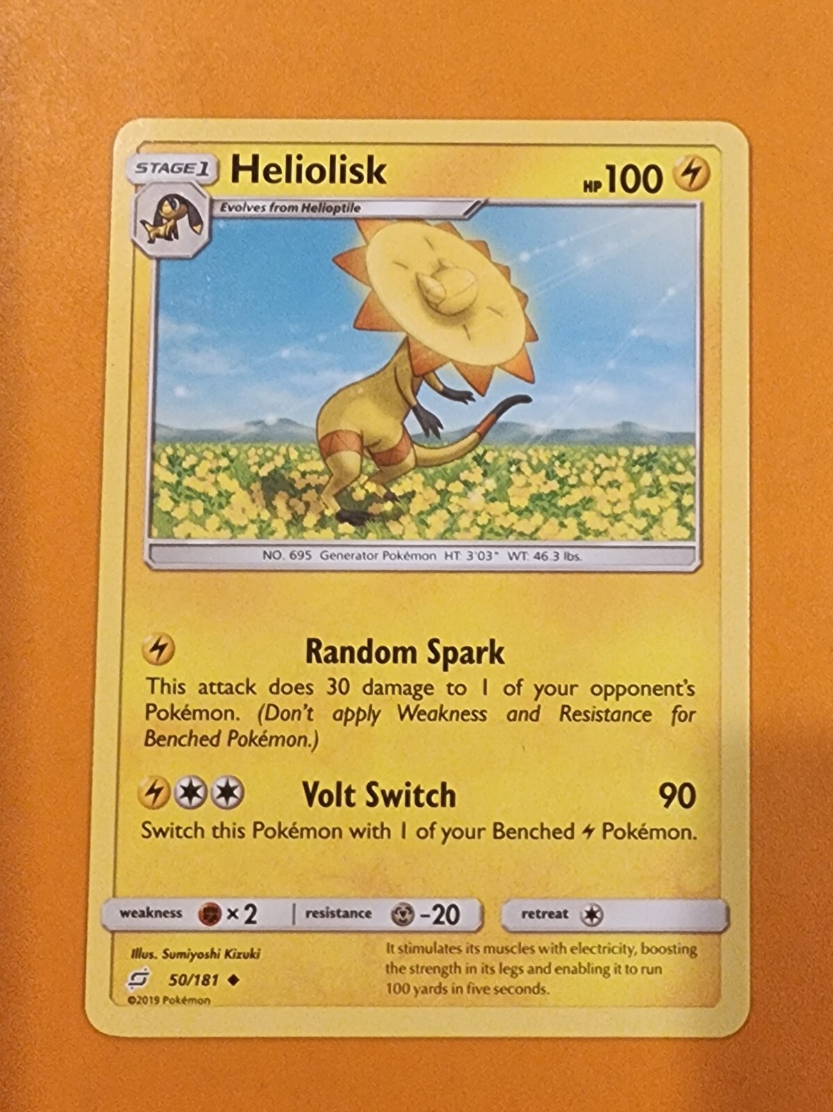 2019 Heliolisk 50/181 - Team Up - NM/MINT Pokémon TCG