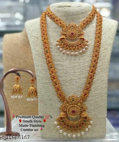 South Indian Women Temple Necklace Set 