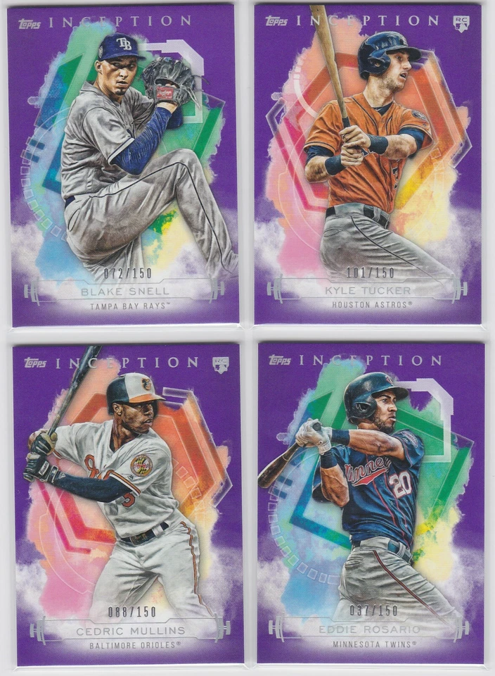2019 Topps Inception #d Parallel PIck a Card, Purple Red Orange Magenta Blue - Image 2 of 4