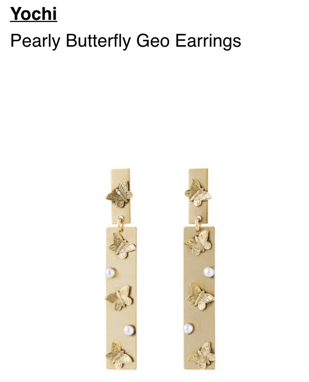 Yochi butterfly best sale earrings
