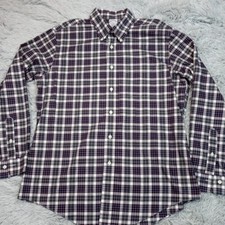 Brooks Brothers Shirt Mens L Blue Plaid Regent Non Iron Original Polo Shirt