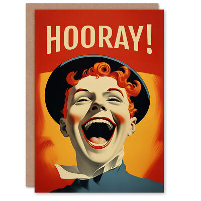 Glückwunschkarte Hurra Vintage Werbung Happy Ginger für Ihn Sie