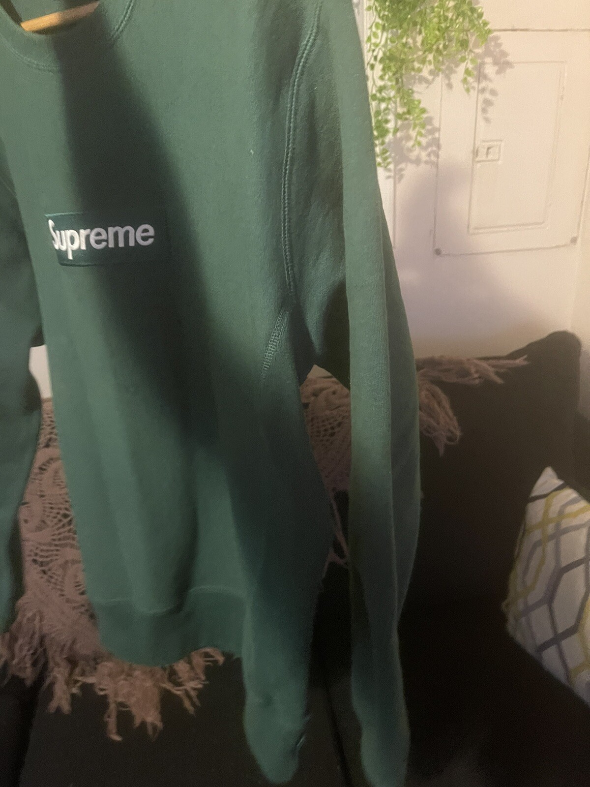 Supreme Box Logo Crewneck XL (FW18) Green | eBay