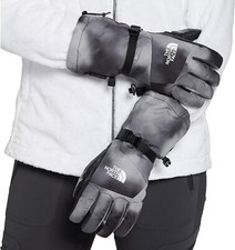 The North Face Womens Grey/Black Montana Fleece Etip Gloves Sz Large L 7371-6