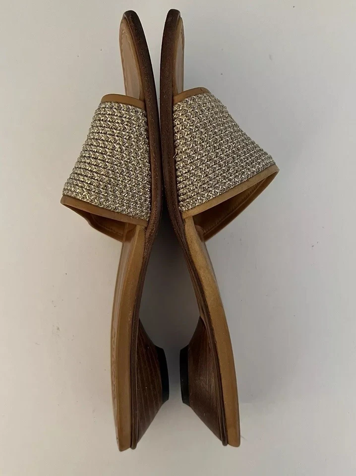 Eric Javits Bellport Signature Raffia Squishee Kitten Heel Slide Sandal SZ 7 1/2 - Image 4 of 4