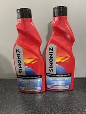 2 X Simoniz Light Red Car Polish Colour Magic & Wax Enriched To Revive & Protect