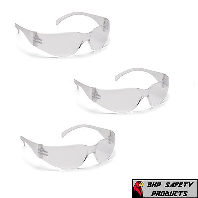 (3 PAIR) PYRAMEX INTRUDER SAFETY GLASSES CLEAR LENS WORK SPORT EYEWEAR S4110S