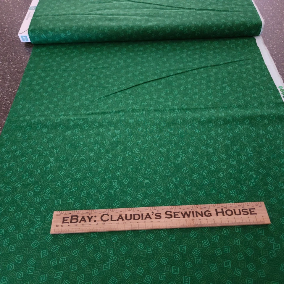 Batidora cuadrada Harmony Cotton BTY Quilting Treasures caja verde tonal Foto 3 de 3