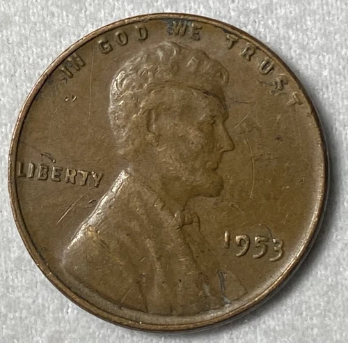 1953 Lincoln Wheat Cent no mint mark VG condition BN color 3.1G Free Shipping!!