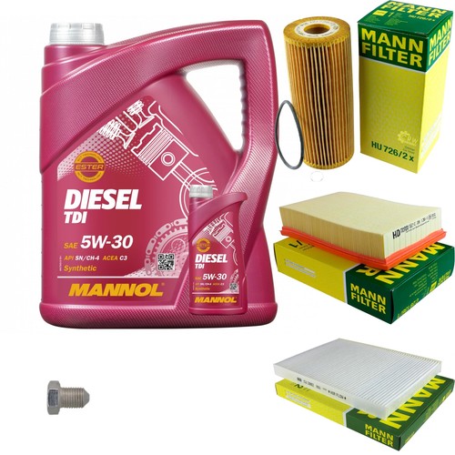 MANN Inspektionspaket 6L MANNOL Diesel TDI 5W-30 für VW Seat Caddy II Kasten