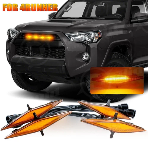 4PCS Raptor Style Amber Grille LED Lights For 2014-2021 Toyota 4Runner