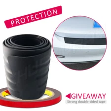 Black Rear Bumper Rubber Pad Kit Guard Sill Plate Trunk Protector Trim Cover