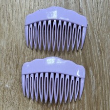 Vintage 1980's Hair Comb Scalloped Edge Purple Marked Hong Kong