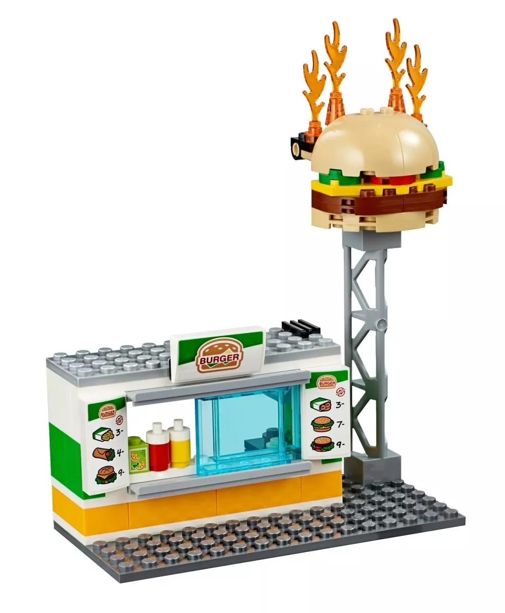 GENUINE LEGO CITY MODEL FAST FOOD BURGER BAR RESTAURANT FROM SET 60214