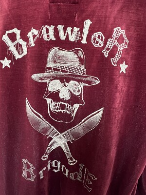 Marc Ecko Velvet Red Brawler Brigade Zip Up Hoody Medium