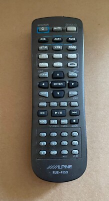 Remote Control For Alpine RUE-4159 ~ Black