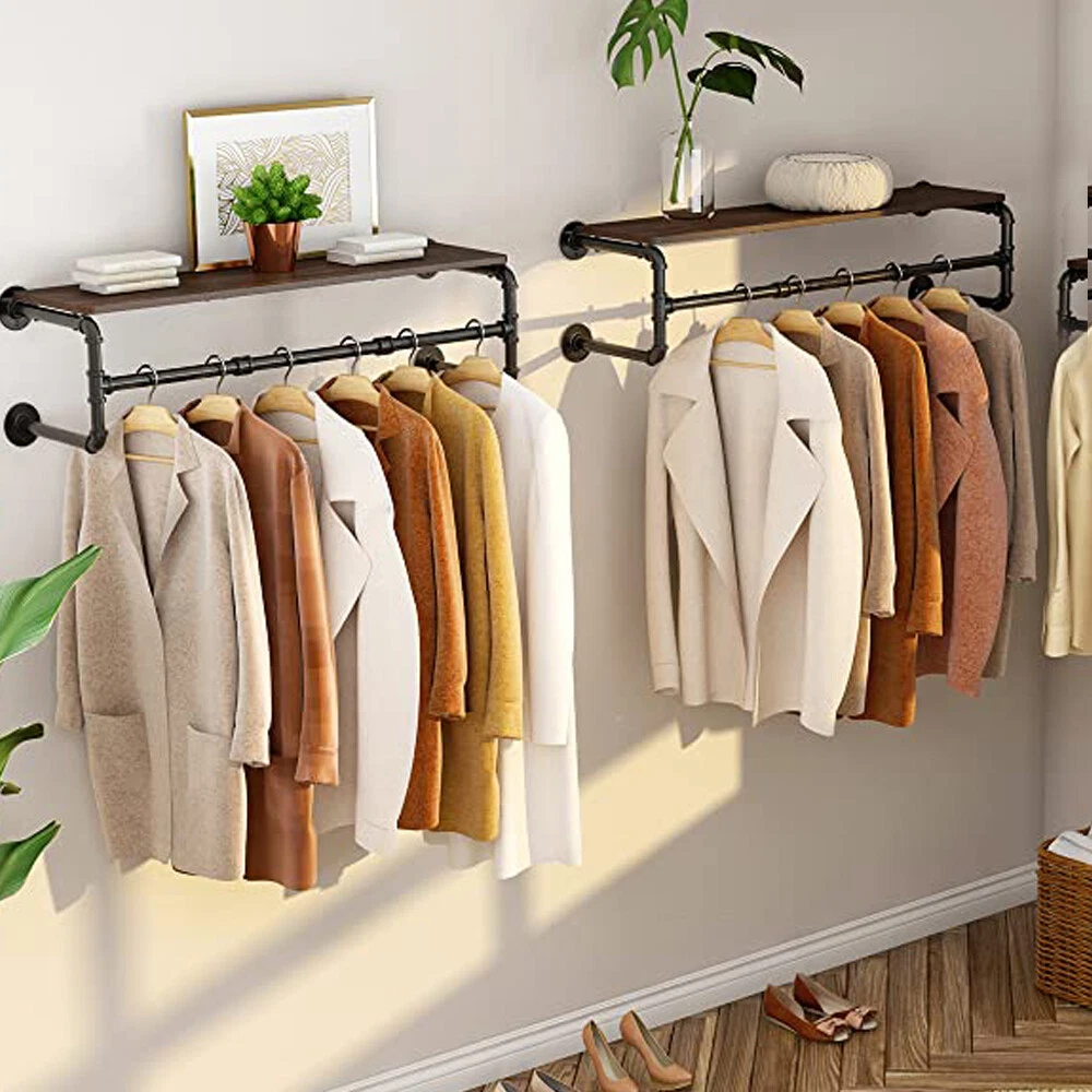 Industrial Pipe Clothing Rack Heavy Duty Clothes Rail Hanging Rack