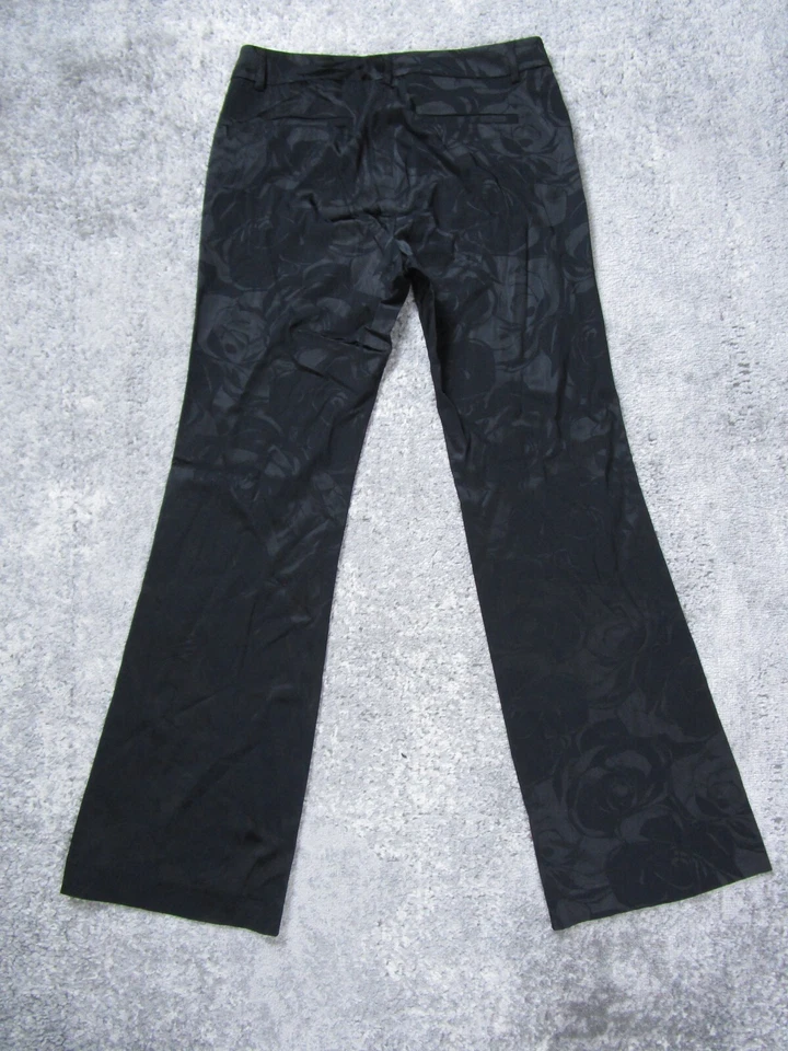 Pantalones Womyn Mujer 8 Negro Vestido Floral Pantalones Florales Flojos Trabajo Formal Bootcut Foto 2 de 4