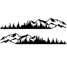 2x Car RV Trailer Side Body Tree Mountain Forest Decal Vinyl Sticker Decoration