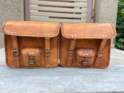 Goat Leather Motorcycle Saddle Bags Saddlebag Pannier Luggage Bag For Sportster – Buy At Low Prices In The Online Store - Foto 5