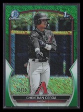 2023 Bowman #BCP-56 Christian Cerda Chrome Prospects Green Shimmer #/99