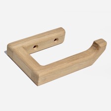 Solid oak wooden toilet paper loo roll holder - handmade in Dorset - R Hand