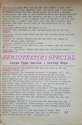 Loving Boys. Semiotext(e) Special. Large Type Series