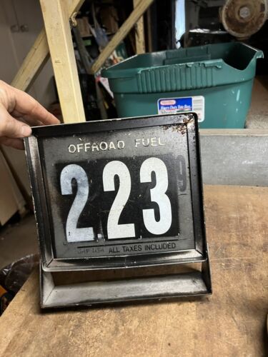 Vintage Off Road Kraftstoff Zapfsäule Zahlen Preisschild Halterung Basis Halter Topper USA - Bild 5 von 16