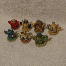 Vintage set of 7 Tetley Tea Folk Miniature Teapots