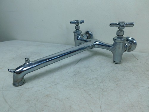 12" Antique Faucet Tap Vintage Hot/Cold Tap Old Belfast Sink Basin Chrome Nickel