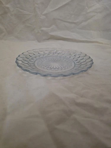 Anchor Hocking Vintage Glass Dinner Plate Blue Bubble