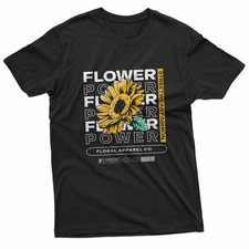 Flower Power Sunflower Graphic Streetwear T-Shirt