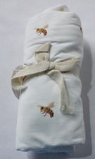 Blossom And Pear Baby Honey Bee Cotton Swaddle AP2 White Multi One Size