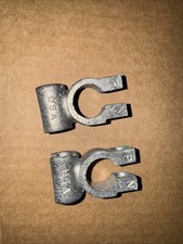 Qty 2 Battery Terminal Split Barrel Flag Positive 1-2 Gauge AWG Coated Brass