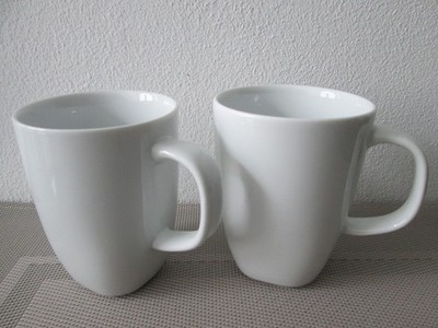 IKEA 365+ Susan Pryke 2x KAFFEEBECHER Kaffeetasse Becher Tasse weiß Ø ca.8,5cm