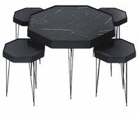 Schwarzer Holz Couchtisch Mit Beistelltischen Modern Und Stilvoll