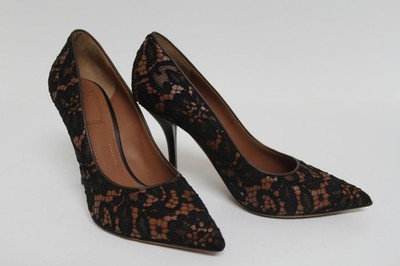 Givenchy $895 Escarpin 10 Lace Black Nude Leather Shoes Pumps Size 37.5