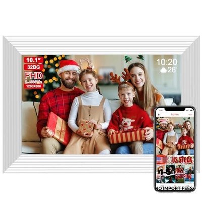 Frameo White 10.1 Inch Smart WiFi Digital Photo Frame,Digital Picture Frame Wi