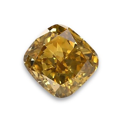 0.53 Ct Natural Cushion Modified Brilliant Diamond Fancy Deep Brownish Yellow