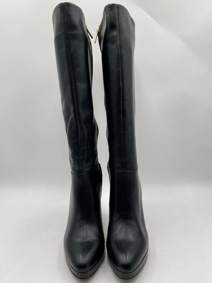 Botas de tacón alto de cuero negras Vince Camuto Valeria para mujer talla 8 M Foto 2 de 4