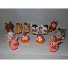 Lot Fisher Price Little People Farm Animals Farmer Cows Pigs Chickens Horse Lama