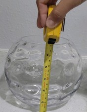 Clear Glass Bubble Pattern Decorative Vase 6 in Height 7 in Width Contemporary