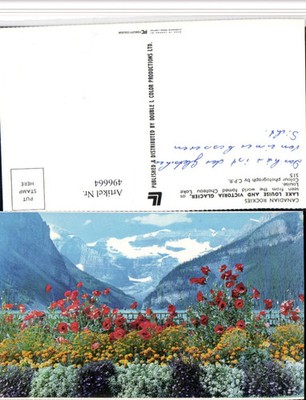 496664,Alberta Lake Louise and Victoria Glacier Blumen Bergkulisse