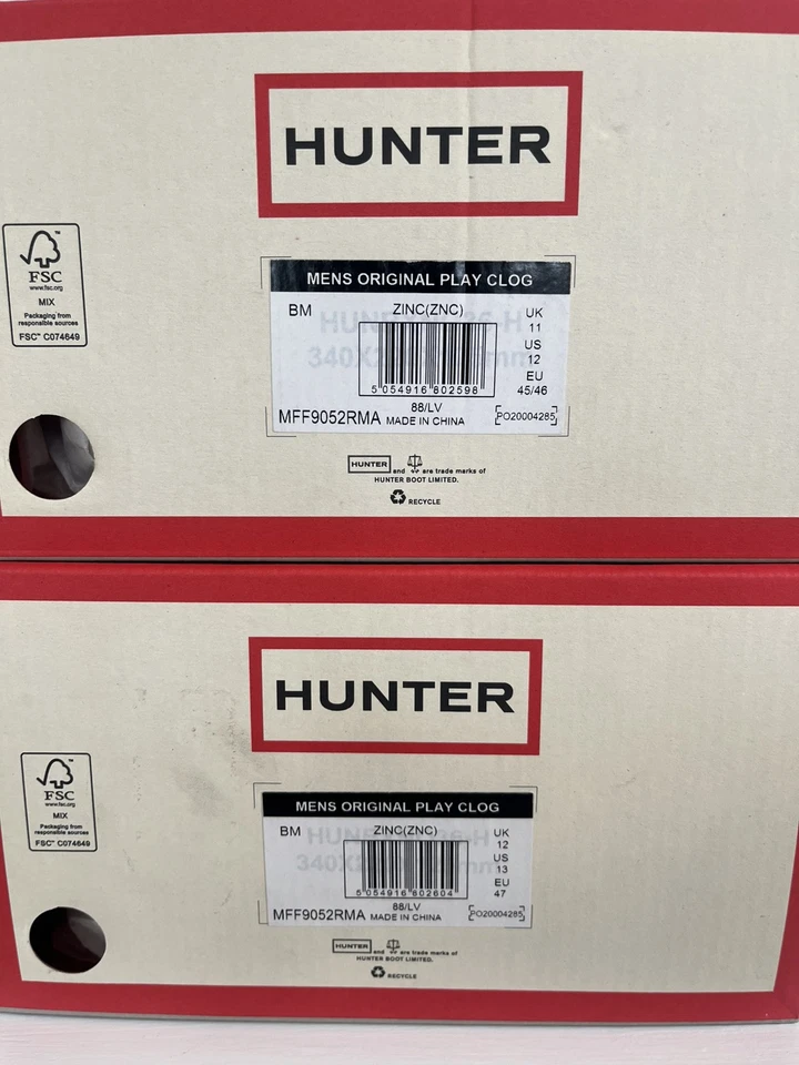 Zapatos sin cordones Hunter Original Play Zueco Mules para hombre, Color: Gris Talla: 12 y 13 Foto 4 de 4