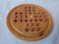 WOODEN SOLITAIRE GAME *VGC & COMPLETE* 25cm