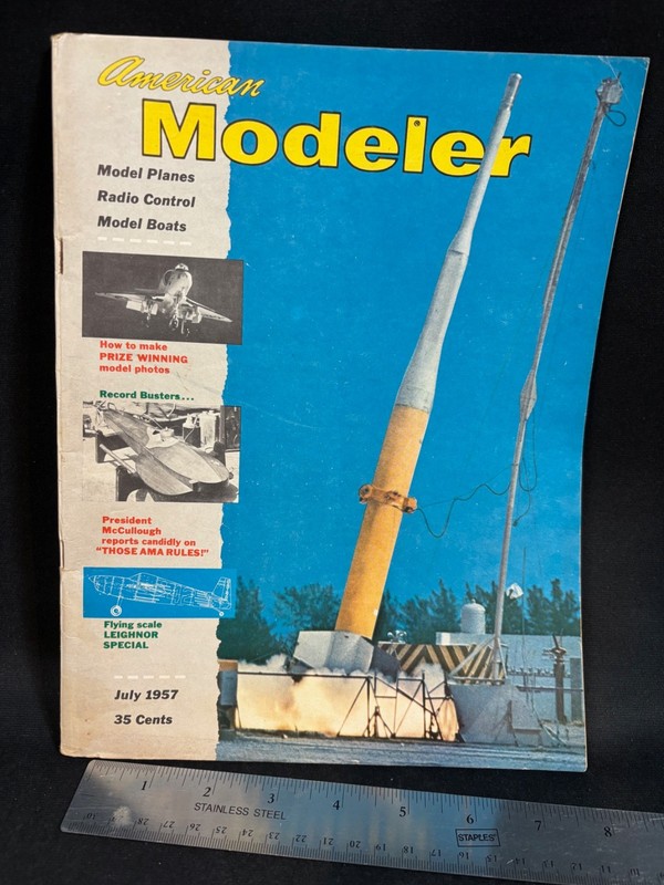 American Modeler Magazine July 1957, (8.5 in x 11 in, 68 pages) X-17 Cover